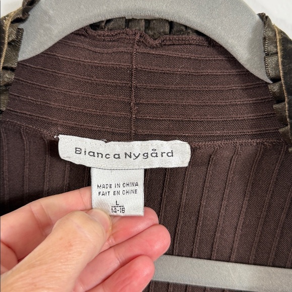 Y2k vintage Peter Nygard brown cardigan top Large - Picture 3 of 4